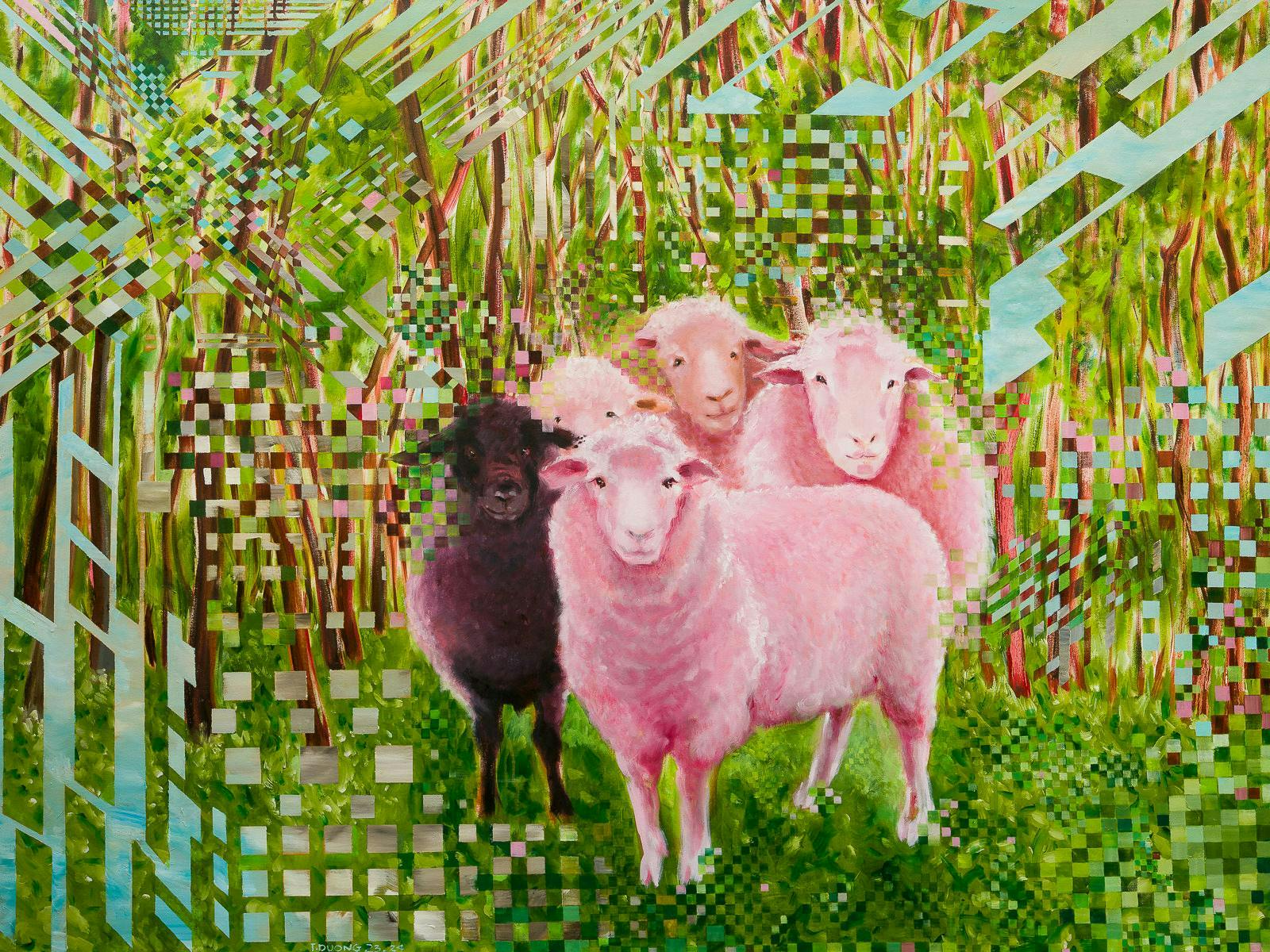 dtd duong thuy duong gemälde malerei painting animal livestock mammal sheep art