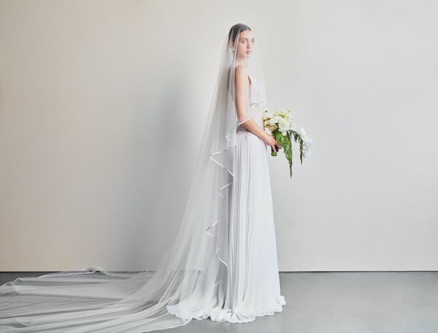 dress fashion formal wear gown wedding gown bridal veil flower flower arrangement veil flower bouquet