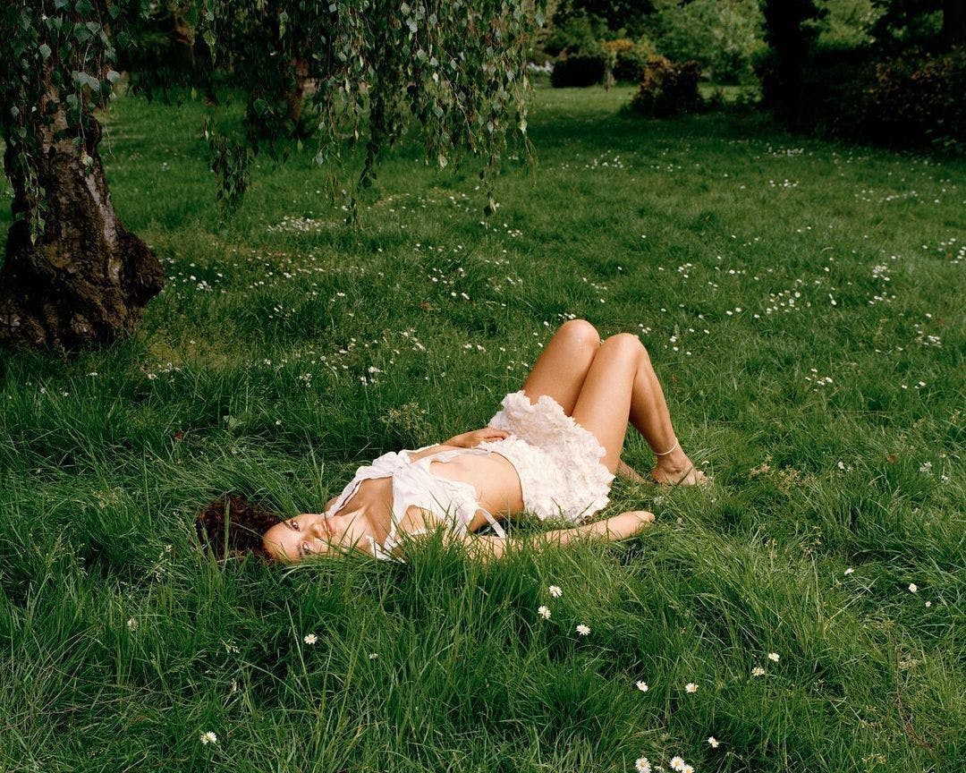 grass plant person sunbathing