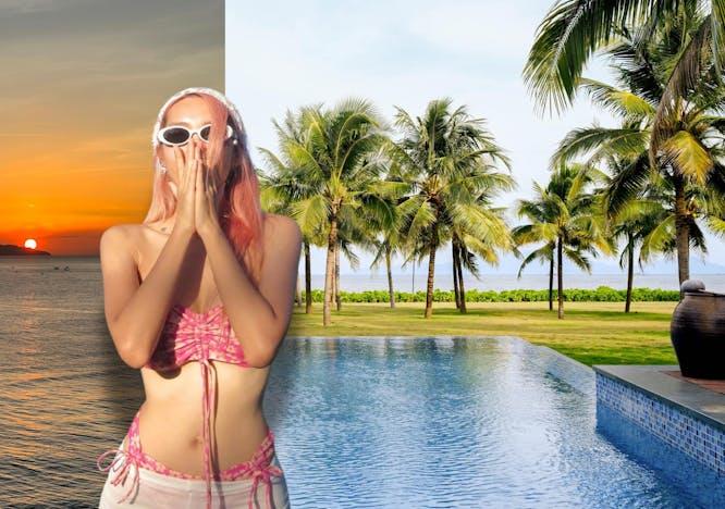 summer head person face clothing swimwear pool glasses photography outdoors