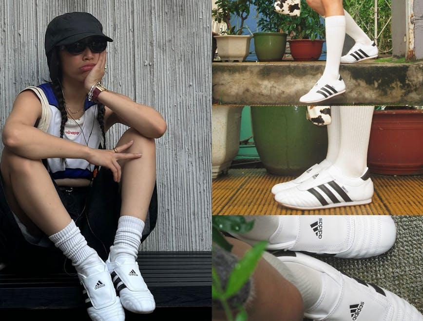 female girl person teen shoe head face sitting smoke potted plant